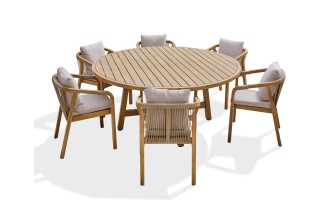 Ensemble repas de jardin SERENA (180x180 cm) 6 places