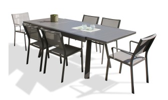 Salon de jardin avec rallonge 6 places - Stockholm