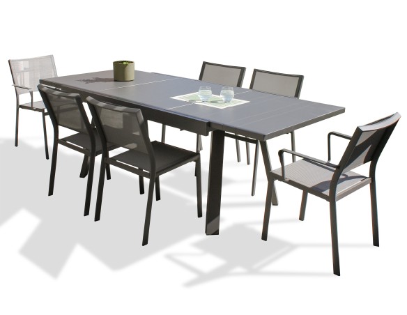 Salon de jardin avec rallonge 6 places - Stockholm