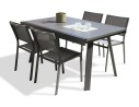 Ensemble table à rallonge et 4 chaises en aluminium - Stockholm