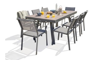 Salon de jardin avec rallonge en céramique - Stockholm