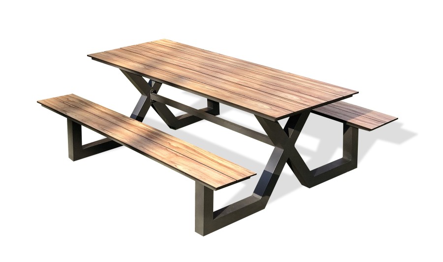 Table forestière moderne aluminium et bois - Vancouver