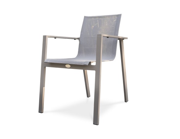 Fauteuil de jardin couleur sable en alu et textilène - Zahara