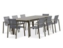 Ensemble jardin table extensible et 8 fauteuils sable - Zahara