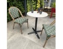 BISTRO - Ensemble repas de jardin 2 places en acier et plateau terrazzo - vert 60 cm