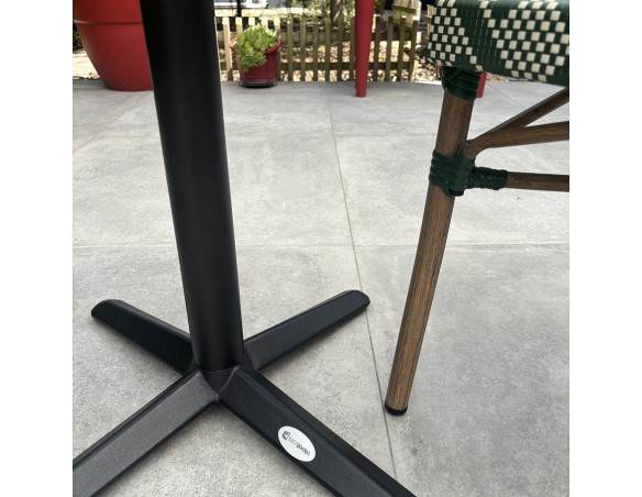 BISTRO - Ensemble repas de jardin 2 places en acier et plateau terrazzo - vert 60 cm