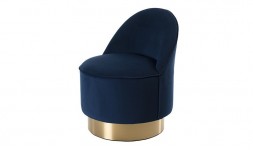 Fauteuil velours bleu marine 2