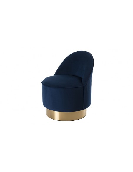 Fauteuil velours bleu marine