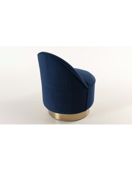 Fauteuil velours bleu marine