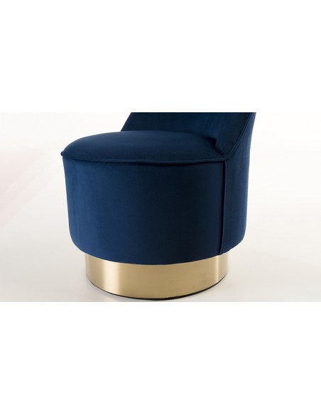 Fauteuil velours bleu marine