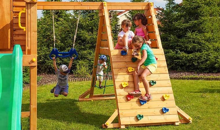 Grande aire de jeux de jardin pour enfants en bois massif