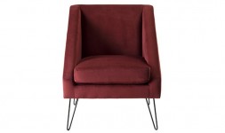 Fauteuil velours bordeaux et métal 2