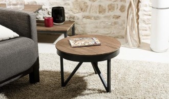 Table d'appoint ronde en teck