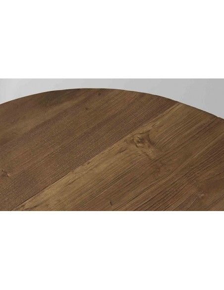 Table basse ronde en teck recyclé