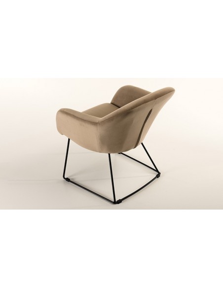 Fauteuils velours chamois