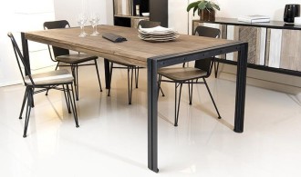 Table industrielle en teck