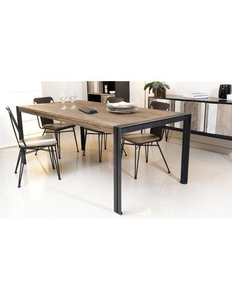 Table industrielle en teck
