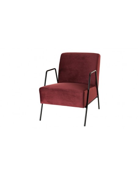 Fauteuil salon tissu bordeaux