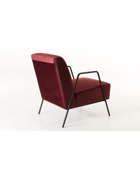 Fauteuil salon tissu bordeaux