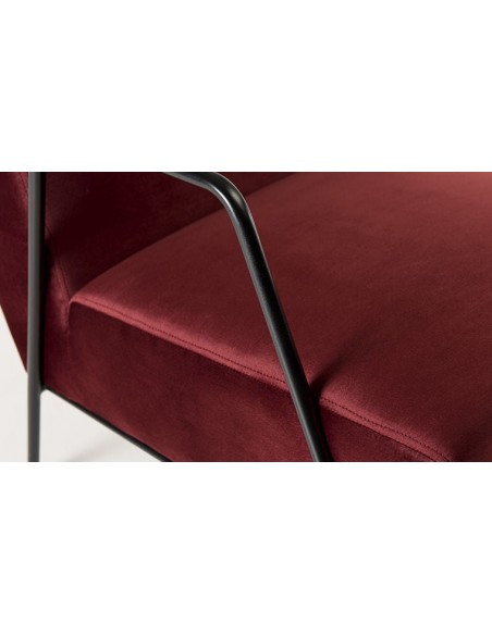 Fauteuil salon tissu bordeaux