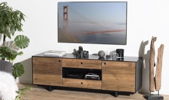 Meuble tv en pin recyclé