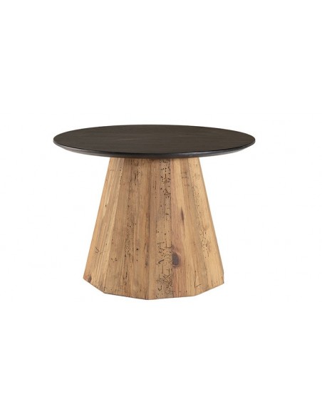 Table d'appoint ronde noire et bois