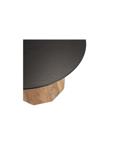 Table d'appoint ronde noire et bois