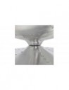 Fauteuil design oeuf metal et simili cuir marron