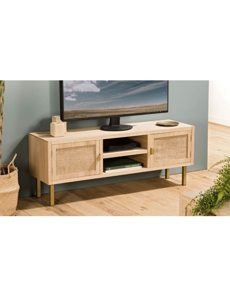 meuble tv toile de jute