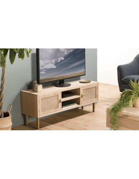 meuble tv toile de jute