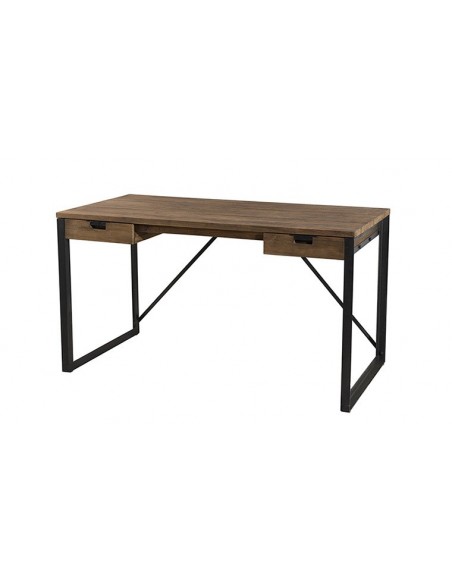 Bureau Design Industriel Bois Massif et Métal Noir – Tendances Meubles