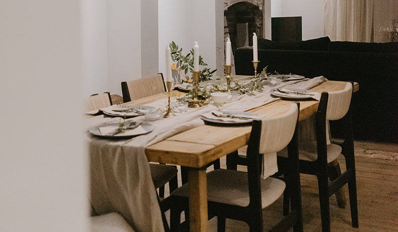 chandeliers sur table