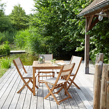 ensemble repas en bois d'acacia