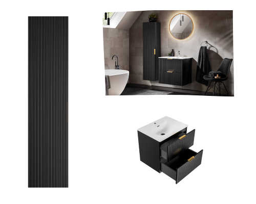 salle de bain chic noire