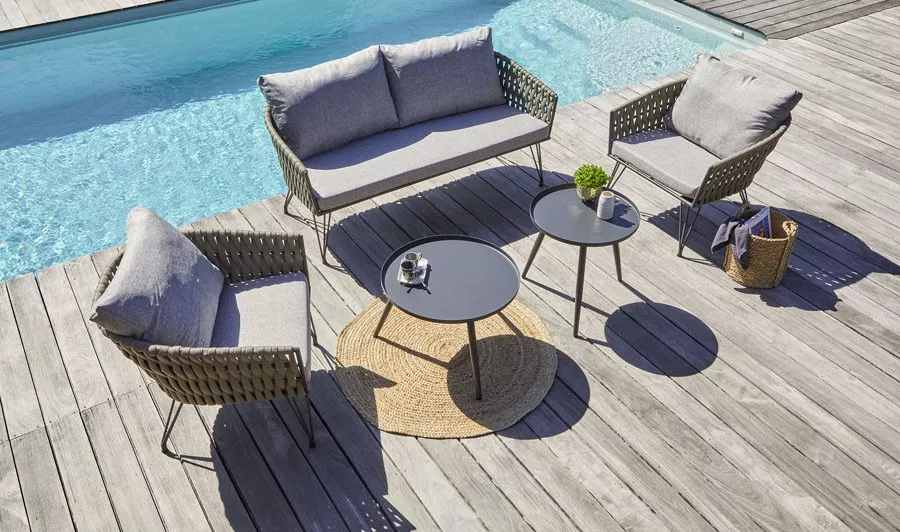 salon jardin acier corde tressee anthracite qui peut rester dehors