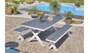 table de jardin aluminium blanc