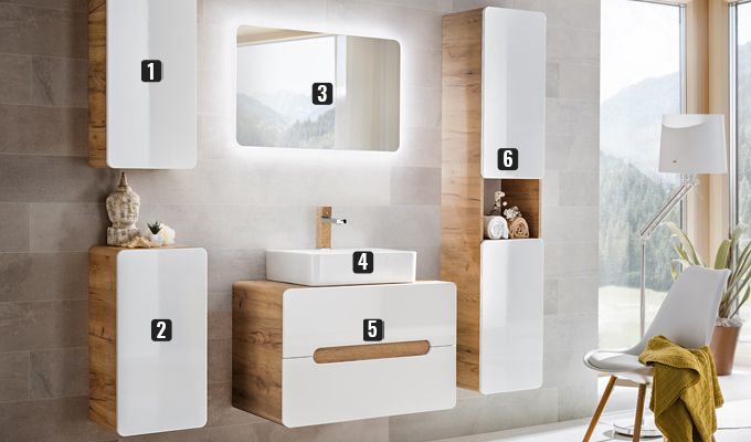 Ensemble Salle De Bain Suspendu Complet Blanc 60 Cm Baltik