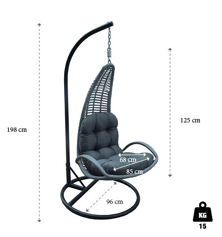 fauteuil suspendu noir pas cher