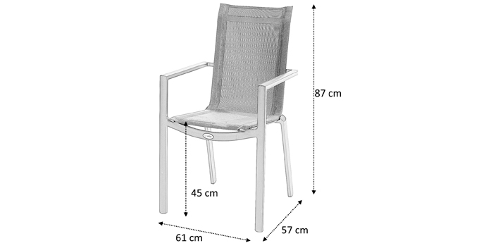 Dimensions fauteuil repas blacstar