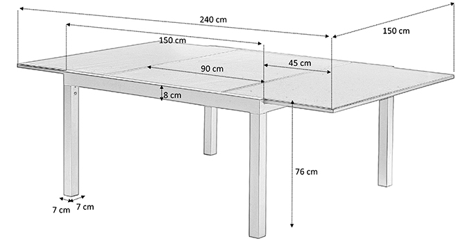 Taille table jardin blackstar