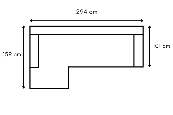 dimensions canapé angle calvaro