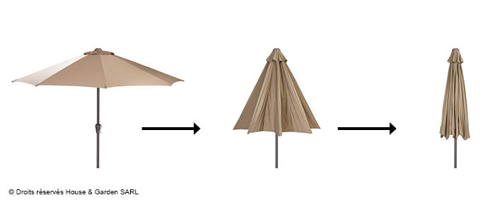 Parasol droit taupe