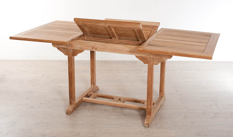 Table de jardin en bois avec rallonge 6 places