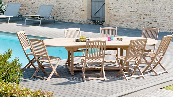 Chaises de jardin pliantes en bois