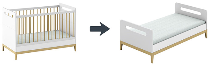 Lit Bebe Blanc Evolutif En Lit Enfant Style Scandinave 140 X 70