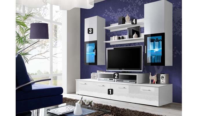 ensemble meuble tv blanc