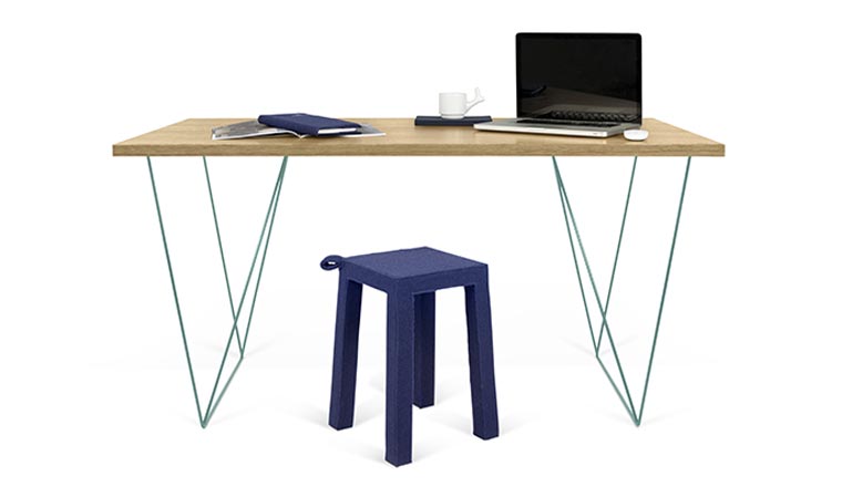 bureau design pieds en métal fins loft