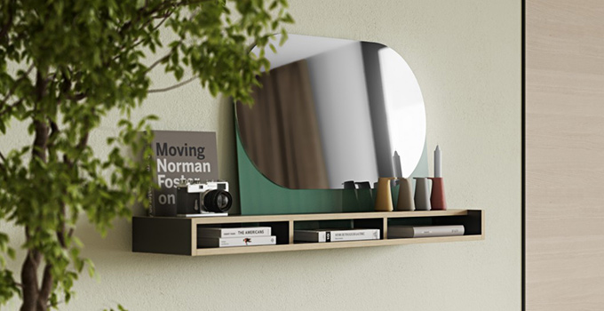 Etagere A Suspendre Noire Collection Fly