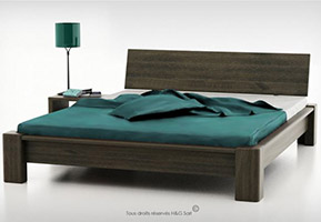 Lit adulte design en bois massif wenge