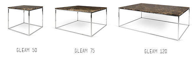 Table basse carrée marbre marron emperador